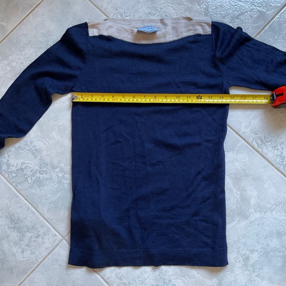 Prada Wool Blend Navy Boat Neckline Knit Sweater , size Small - Picture 13 of 14